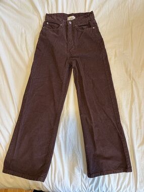 Urban Outfitters BDG Brown Corduroy Pants High Rise Wide Leg Size 25”